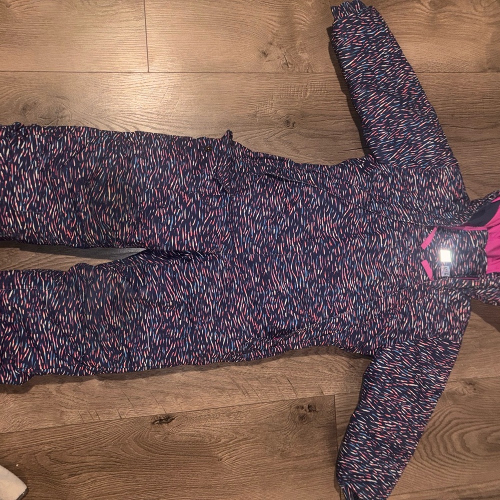 MEC Child Winter snowsuit  Size 3- Bright Pink blue & purple patterns